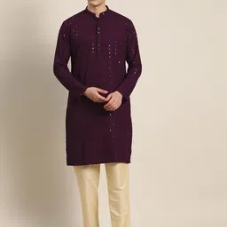 SOJANYA Men Ethnic Motifs Embroidered Sequinned Kurta-image-65
