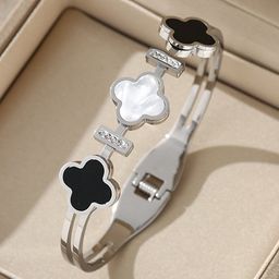 Designs & You Women Silver-Plated Stainless Steel Stone-Studded Bangle-Style Bracelet-image-86