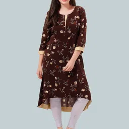 Be You Floral Printed High Low Hem Maternity Feeding Kurta-picture-40
