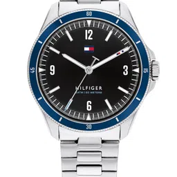 Tommy Hilfiger Black Dial & Silver Toned Stainless Steel Bracelet Style Watch TH1791901W-image-11