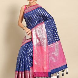 Silk Land Ethnic Motifs Zari Kanjeevaram Saree-image-17