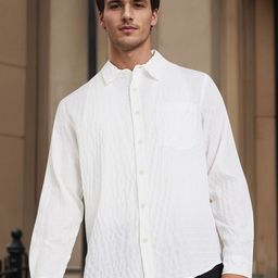 Styli Men Textured Regular Fit Spread Collar Long Sleeve shirt-image-58