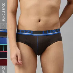 Lux Cozi Men Pack Of 5 Mid-Rise Anti-Odour Basic Briefs COZI_GLO_BRIEF_ASST_5PC-picture-54