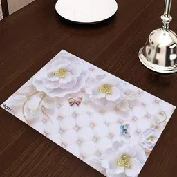 CASA-NEST Set Of 6 Floral Print Rectangle Table Placemats-1