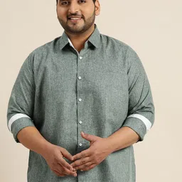 SOJANYA PLUS Men Green Classic Casual Shirt-image-23