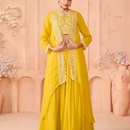 MADHURAM Embroidered Beads & Stones Ready To Wear Lehenga With Choli & Shurg-picture-44