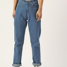 PARIS HAMILTON Women Blue Straight Fit High-Rise Stretchable Jeans-image-63