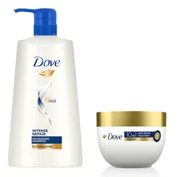 Dove Set of Intense Repair Shampoo 650ml & 10-in-1 Deep Repair Treatment Hair Mask 300ml-51