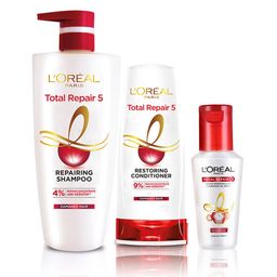 L'Oreal Paris Total Repair 5 Shampoo 650 ml, Conditioner 180 ml & Serum 40 ml Combo-31