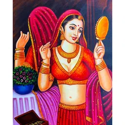 British Terminal Red Rajasthani Figurative Wall Poster-image-68