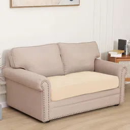 HOKIPO Beige Jacquard 2 Seater Sofa Seat Cushion Cover-image-33