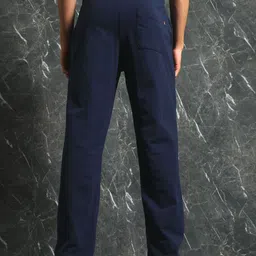 Breakbounce Navy Blue Men Straight Fit Regular Trouser-image-67