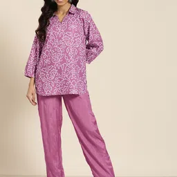 HERE&NOW Women Printed Top & Trousers Co-Ords Set-picture-33