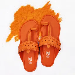 THE MADRAS TRUNK Women Braided Handcrafted Kolhapuri One Toe Flats-image-61
