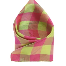 Sojanya Men Green & Pink Checked Satin  Pocket Square-picture-10