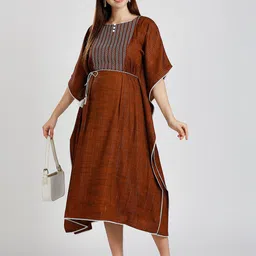 DUMMY SHAPE Women Embroidered Thread Work Floral Maternity Kaftan Kurta-picture-43