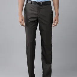 Park Avenue Men Textured Smart Slim Fit Formal Trousers-image-97