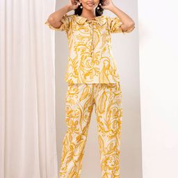 Jaipur Love Printed Shirt Collar Neck Top With Trousers Co Ords-picture-40