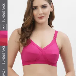 Floret Women Pack Of 2 Solid Non-Wired Non Padded Everyday Bras CrossFit_Red-43