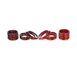 SOMIL Set Of 16 Glass Artificial Stones & Beads Bangles-picture-7