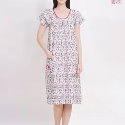Breezly Pack Of 2 Floral Printed Pure Cotton Nightdress-picture-19