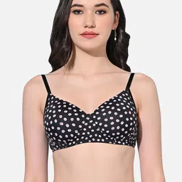 FIMS Polka Dot Printed Non-Wired Full Coverage Seamless Everyday Bra With All Day Comfort-23