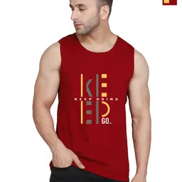 SLOWLORIS Pack Of 2 Typography Printed Round Neck Bio-Wash Gym Vests-picture-16