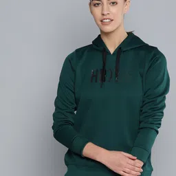 HRX by Hrithik Roshan Women Green Printed Hooded Lifestyle Sweatshirt-image-46