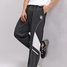 HRX by Hrithik Roshan Men Contrast Panel Relaxed Lifestyle Track Pants-image-95