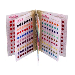 VAMA Premium Velvet Kumkum Sticker Plain Bindi Booklet- Multicoloured-51