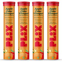 PLIX THE PLANT FIX Set Of 4 Apple Cider Vinegar Tablet -Orange 15 Effervescent Tabs Each-5