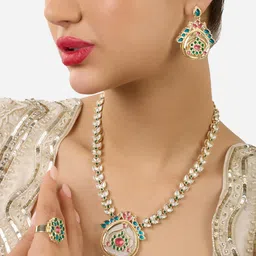 Zaveri Pearls Gold-Plated Kundan-Studded Jewellery Set-38