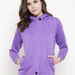 Belle Fille Women Purple Solid Hooded Tailored  Jacket-image-93
