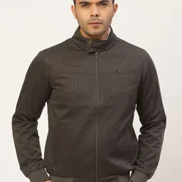 Pierre Carlo Men Brown Solid Lightweight Bomber Jacket-20