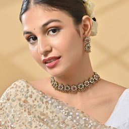 Fida  Gold-Plated Stones-Studded & Beaded Jewellery Set-39