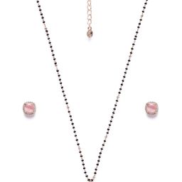 Estele Rose Gold-Plated CZ Stone-Studded Jewellery Set-image-12