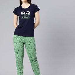 ADBUCKS Women Printed Pure Cotton Night Suit-image-98