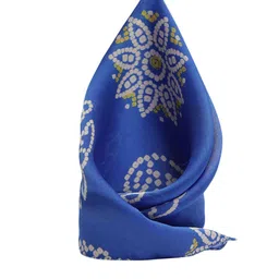 SOJANYA Men Blue & Beige Printed Satin Pocket Square-image-21