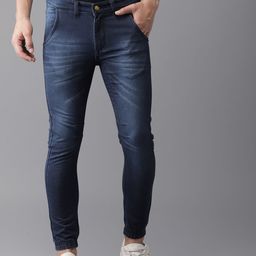 Campus Sutra Men Blue Jogger Fit Mid-Rise Clean Look Stretchable Jeans-image-46