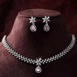 ASMITTA JEWELLERY Silver-Plated CZ Studded & Beaded Jewellery Set-16