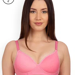 Komli Pack of 2 Non-Wired Lightly Padded T-shirt Bras K9511-2PC-BPK-image-58