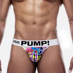 PUMP CLUB Printed Mid-Rise Anti-Bacterial Thong Briefs ART224-White-M-picture-29