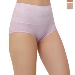 Bella Voste Pack Of 3 High Waist Lace Maternity Briefs PT-E18-Purple+Orange+Pink-48