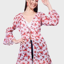 BUY NEW TREND Women Butterfly Printed Georgette Shrug-18