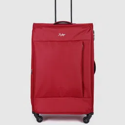 Skybags Unisex Maroon Solid Soft Suitcase Trolley Bag 96 L-10