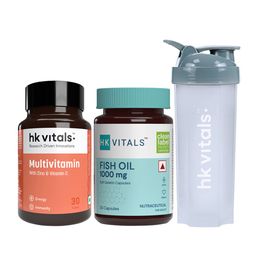 HK VITALS Multivitamin Tablets 30Pcs & Fish Oil 1000mg Capsules 30Pcs With Shaker-56