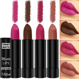 ForSure Set Of 4 Cremy Matte Long Lasting & Lightweight Lipstick - Shades 62-67-71-92-90