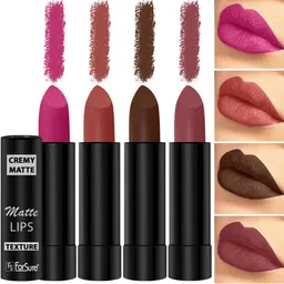 ForSure Set of 4 Cremy Matte Long Lasting & Lightweight Lipstick - Shades 67-71-73-110-45