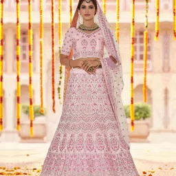 Fusionic Embroidered Thread Work Semi-Stitched Lehenga & Unstitched Blouse With Dupatta-picture-15
