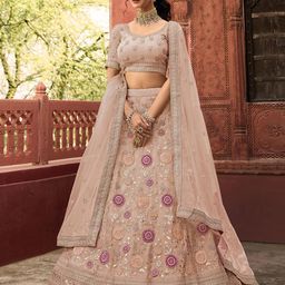 Fusionic Embroidered Thread Work Semi-Stitched Lehenga & Unstitched Blouse With Dupatta-image-76